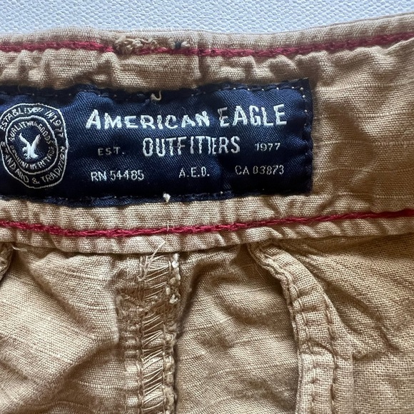 American Eagle Mens 30x10 Tan Khaki Ripstop Cargo Longboard Shorts (B5) - Picture 6 of 9